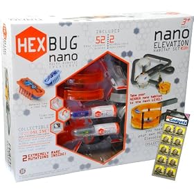 New 2011 Hexbug Nano Elevation Habitat Set including x2 Rare Nanos AND 10 FREE SPARE BATTERIES WORTH 5.95. This kit is packed exclusively for Netgadgets