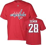 Alexander Semin Red Reebok Name and Number Washington Capitals T-Shirt - Medium