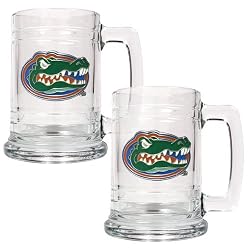 Florida Gators NCAA 2pc 15oz Glass Tankard Set by Great American Products