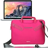 Evecase 2015 New MacBook Pro 13, 13.3 inch Laptop Shoulder Bag / Multi-functional Briefcase Carrying Messenger Case Tote Bag w/ Handle and Shoulder Strap - Hot Pink
