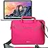 Evecase 2015 New MacBook Pro 13, 13.3 inch Laptop Shoulder Bag / Multi-functional Briefcase Carrying Messenger Case Tote Bag w/ Handle and Shoulder Strap - Hot Pink