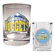 Denver Nuggets NBA Rocks Glass & Square Shot Glass Set - Primary Logo