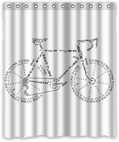Popular Bath Bicycle Bathroom Shower Curtain (60" x 72" )