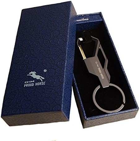 Car Business Keychain Key Ring for Men (One size, Black)