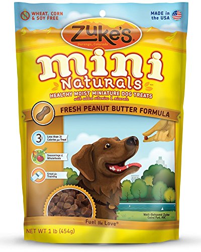 Zuke's Mini Naturals Healthy Moist Training Treats 1 lb Peanut Butter (Pack of 3, 3 Pounds total)