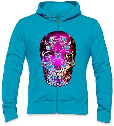 Illuminati Diamonds Skull Mens Zipper Hoodie Medium