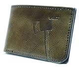 Hand Made Genuine Italian Leather Embossed "Axe" Retro Wallet