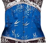 Silver Bamboo on this Blue Satin Corset Size 35