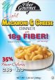FiberGourmet Light Pasta, Macaroni and Cheese, Case of 6