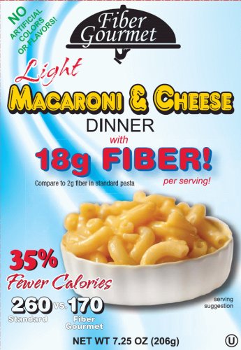 FiberGourmet Light Pasta, Macaroni and Cheese, Case of 6