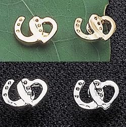 Equestrian Horseshoe with Heart Earrings