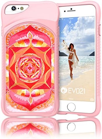 iPhone 6 6s Case by EVO21 Slim Series Henna Bohemian Pink Mandala Flower Pink