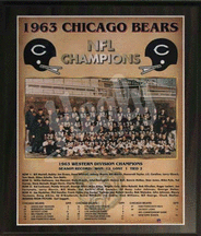 Buy 1963 Chicago Bears NFC Champions 11 x 13 Plaque from Healy Pro by Healy Pro