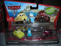 Disney Pixar Cars 2 Luigi, Guido & Uncle Topolino Exclusive Vehicle 3 Pack Diecast 1:55
