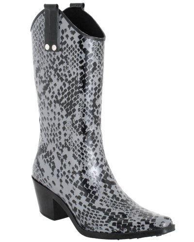 Capelli New York Shiny Python Skin Printed Ladies Rubber Rain Boot product image