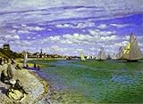 Hand Made Oil Reproduction - Claude Monet - 32 x 24 inches - The Regatta at Saint-Adresse