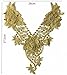 Embroidered Gold Metallic Flower Lace Collar Neckline Scrapbooking Patch Venise Applique Trimming T562