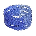 Czech Crystal and Metal Blue Bracelet-6-Strand "Crystal Clear Bracelet [6-Strand - Blue]"