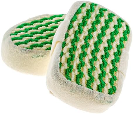 Bath Sponge Set of 2 - Exfoliating Mitts w/ Handle - Deep Cleansing Pads