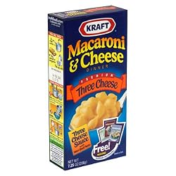 Kraft Macaroni and Cheese, Three Cheese, 7.25-Ounce Boxes (Pack of 24)