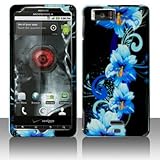 Premium - Motorola mb810/Droid X Blue Flower Cover - Faceplate - Case - Sna ....