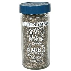 Morton & Bassett Organic Coarse Ground Black Pepper, 1.8-Ounce Jars (Pack of 3)