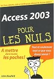 Access 2003 pour les nuls