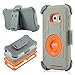 ULAK S6 Edge Case, Galaxy S6 Edge Case, Hybird Rugged and Silicone Protective Cover with Kickstand and Belt Clip Holster for Samsung Galaxy S6 Edge (Orange + Gray) Will not Fit S6 Edge Plus