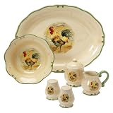 Gibson Royal Rooster 7-piece Completer Set Service for 4, Colorful