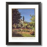 Claude Monet French Flowers Garden Landscape Picture Black Framed Art Print by 