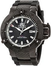 Invicta Subaqua Men's Quartz Watch with Black Dial  Analogue display on Black Plastic Strap 0736