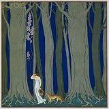Wallmonkeys Peel and Stick Wall Decals - Book Illustration of a Woman and a Leopard in the Forest by Georges Barbier - Removable Graphic