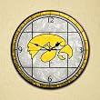 Iowa Hawkeyes 12in Art Glass Clock NCAA College Athletics Fan Shop Sports Team Merchandise
