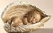 8" Joseph's Studio Sleeping Baby in Angel Wings Figure with Verse
