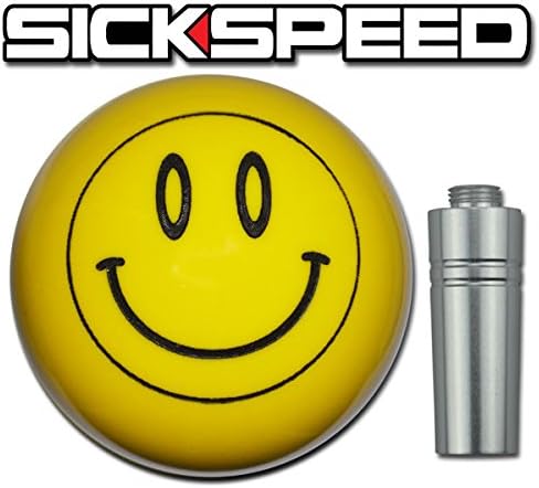Yellow/Black Smiley Shift Knob & Adapter For Auto/Automatic Shifter for BMW 528i