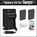 2 Pack Battery And Charger Kit For Sanyo VPC-WH1 VPC-HD2000A Xacti HD1000 High Definition Camcorder Includes 2 Extended (1850 mah) Replacement Sanyo DB-L50AU Batteries + AC/DC Travel Charger + LCD Screen protectors + microFiber Cleaning Cloth