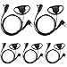 TENQ D Shape Earpiece Headset PTT for Motorola Two Way Radio Walkie Talkie 2pin(5 Packs)
