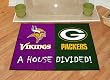 Fanmats 8462 Minnesota Vikings Green Bay Packers House Divided Rug
