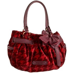Juicy Couture Fashion Velour Brogue Houndstooth Fluffy Satche