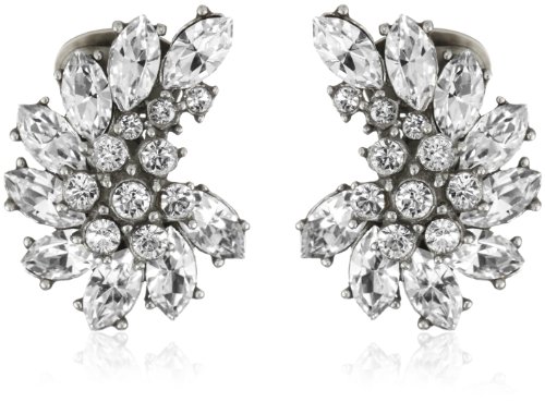 Ben-Amun Jewelry Swarovski Crystal Cluster Clip-On Earrings