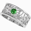 14K White Gold Chatham Created Emerald Ring