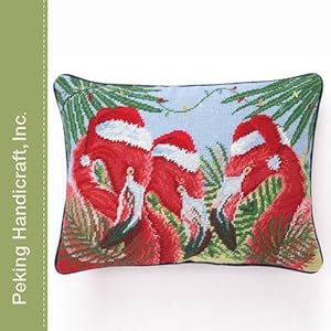 Peking Christmas Pillows - Flamingo's Needlepoint