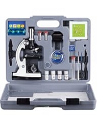 CE: AmScope-KIDS M30-ABS-KT2-W Beginner Microscope Kit, LED and Mirror Illumination, 300X, 600x, and 1200x Magnification, Includes 52-Piece Accessory Set and Case, White - United Scope LLC.