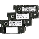 Casio Black Ribbons for All CW Disc Title Printers, 3 Pack (TR-18BK-3P)