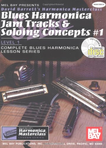 mel bay blues harmonica jam tracks  soloing concepts 1 bookcd set