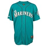 Seattle Mariners Throwback Vintage Blue Majestic Jersey (XL)