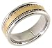 Jewelry : 14K Two-Tone Gold Twisted Wire Comfort Fit Wedding Band Ring