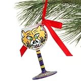 NCAA LSU Tigers Hand-Painted Mini Wine Glass Christmas Ornament