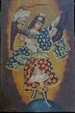 ARCHANGEL MICHAEL Cuzco Oil Painting Peru Folk Art 15 1/2