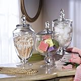3 Pc Glass Apothecary Jars Set by Collections Etc